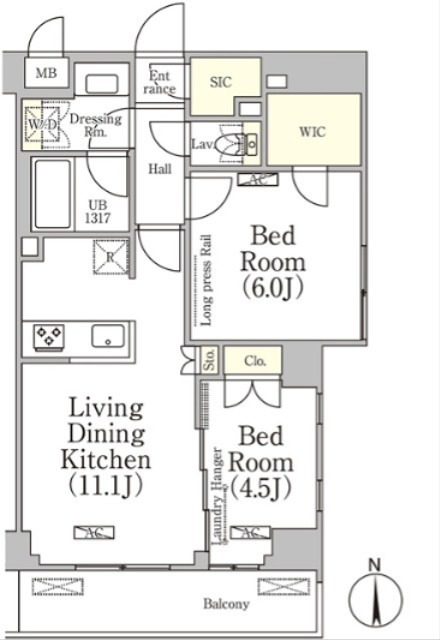 ベルファース大森山王   414号室 間取り