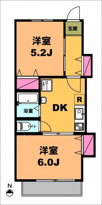 月村マンションNo.2 202号室 間取り