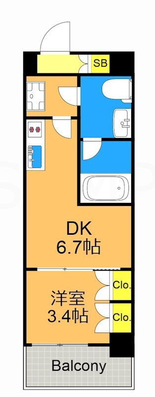 J.GRAN　Court　品川西大井WEST 418号室 間取り