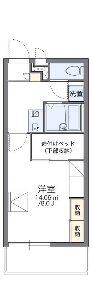 レオパレスコングラツィア石川台 204号室 間取り