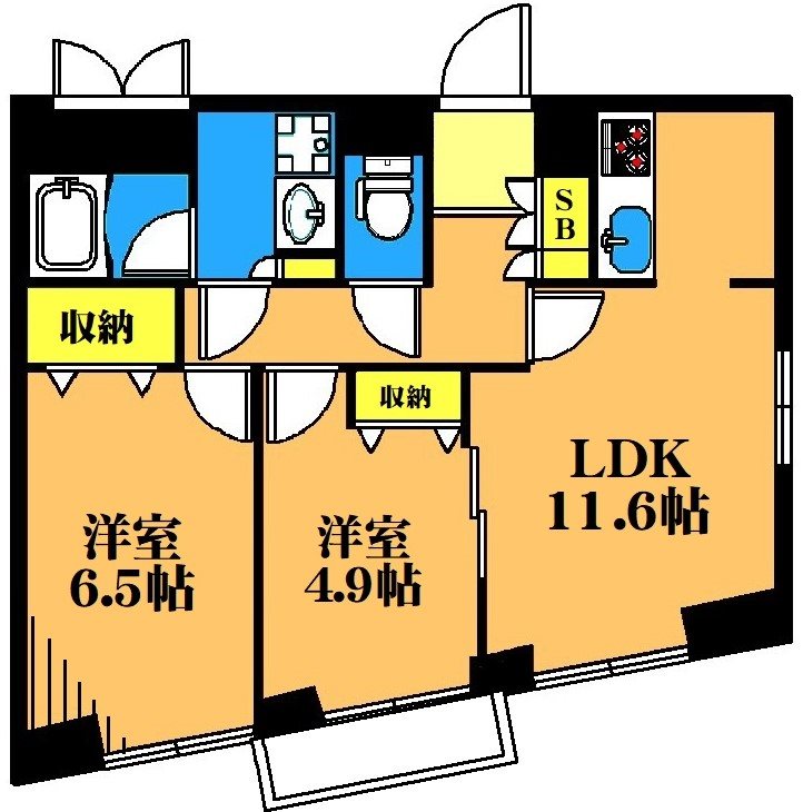 アメニティ55 303号室 間取り