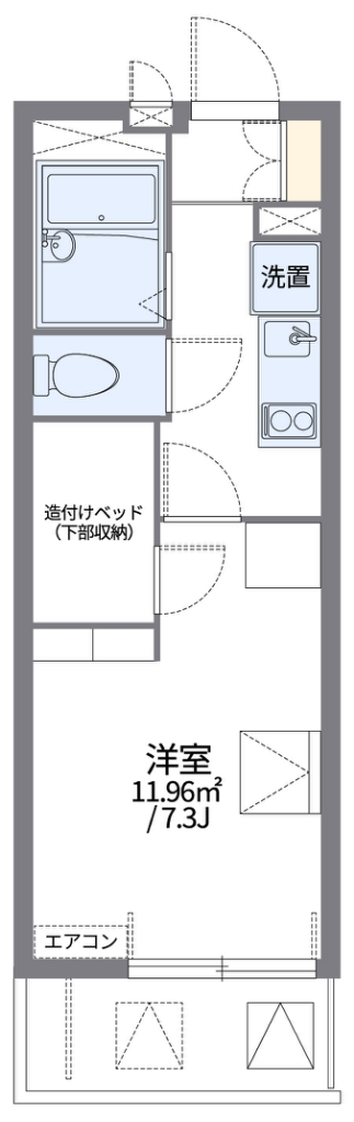 レオパレスリバーパーク 210号室 間取り