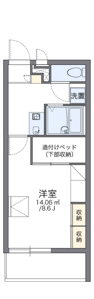 レオパレスコングラツィア石川台 201号室 間取り