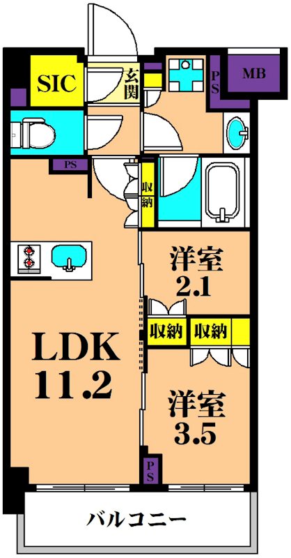 J.GRAN　Court　品川西大井WEST 416号室 間取り