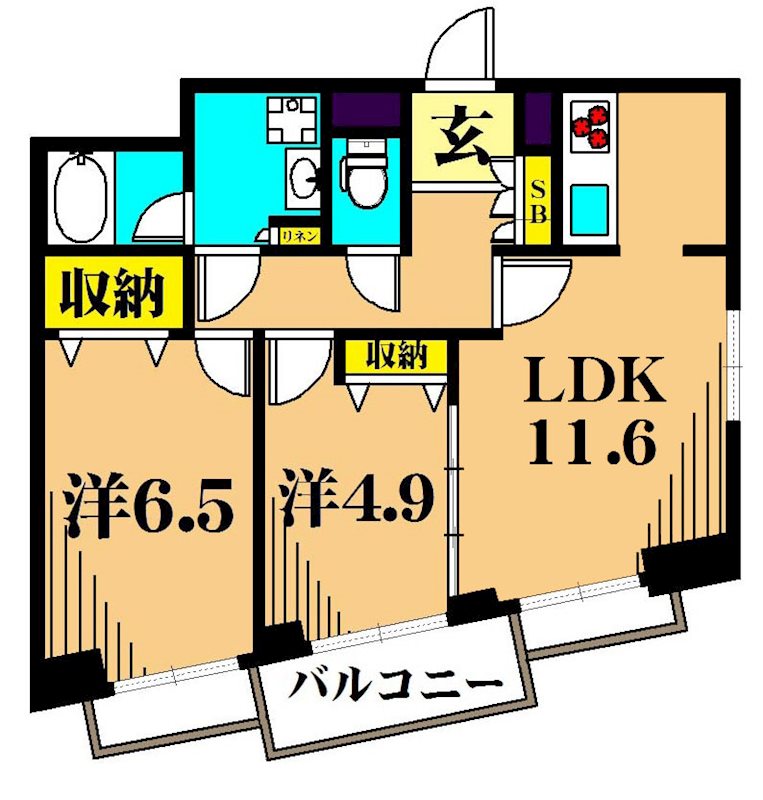 Amenity55 303号室 間取り