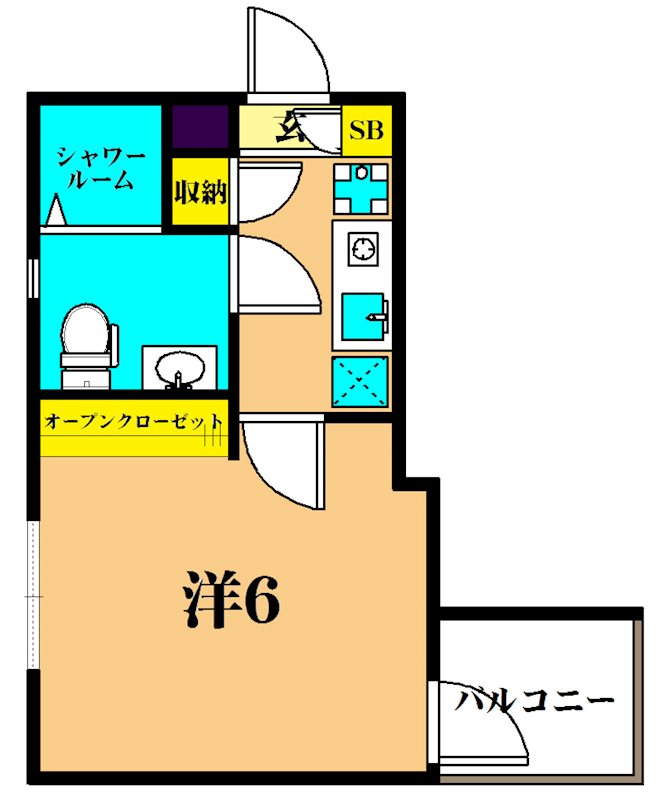 Glanz東大井WEST 106号室 間取り