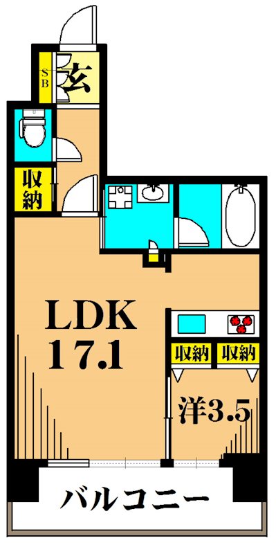 パークキューブ東品川 307号室 間取り