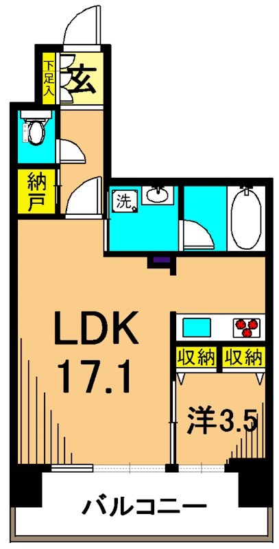 パークキューブ東品川 307号室 間取り