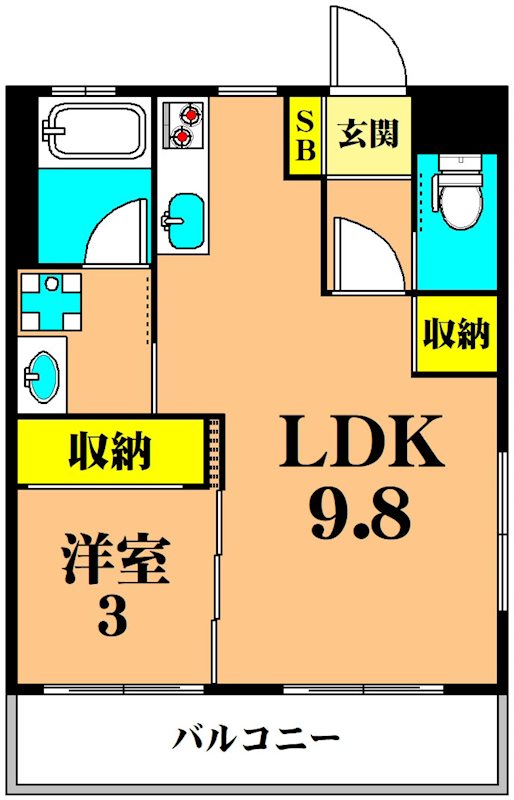 湯本ビル  401号室 間取り