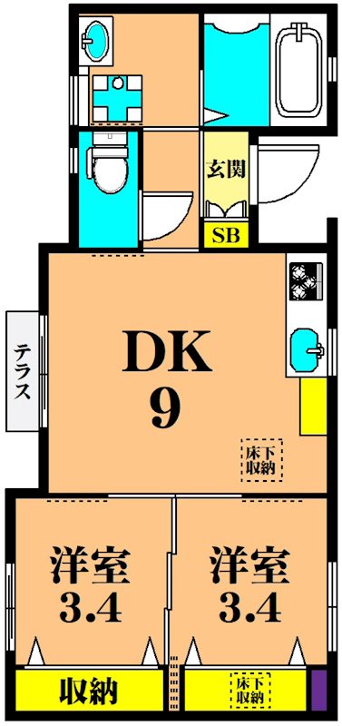 千鳥1丁目ハウス 1F号室 間取り