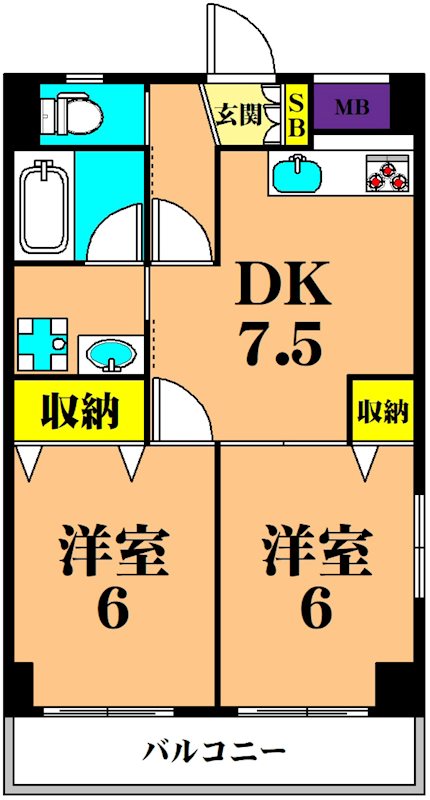 パレスフロラシオン 205号室 間取り