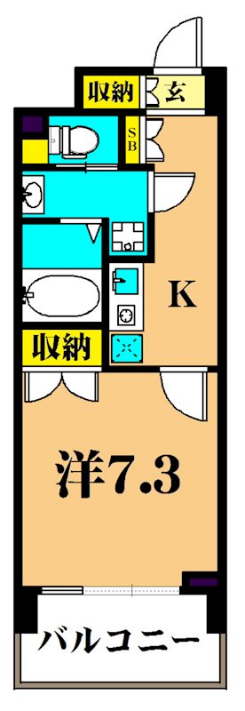 プラザ西品川 104号室 間取り