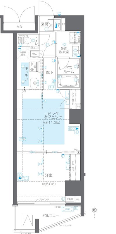 ZOOM目黒かむろ坂 602号室 間取り