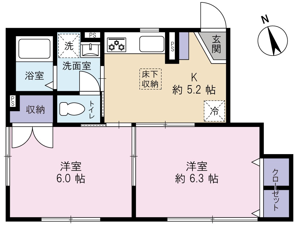 フォレスト山王 102号室 間取り
