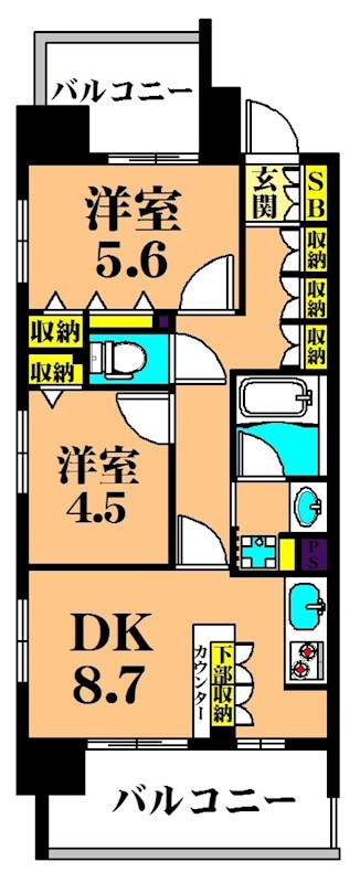 グレイスコート大森海岸 1110号室 間取り