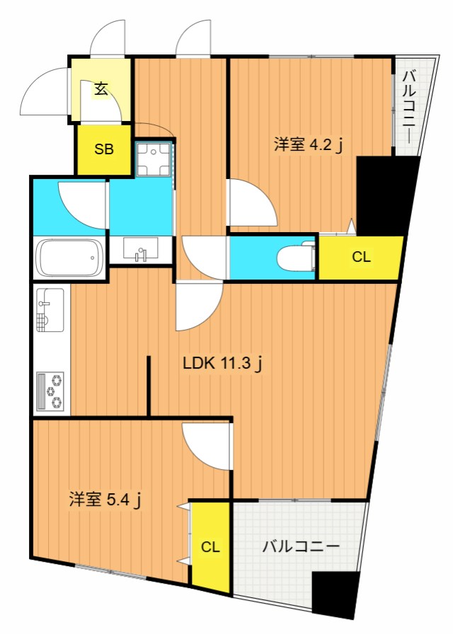 ドメイン品川シーサイド 903号室 間取り