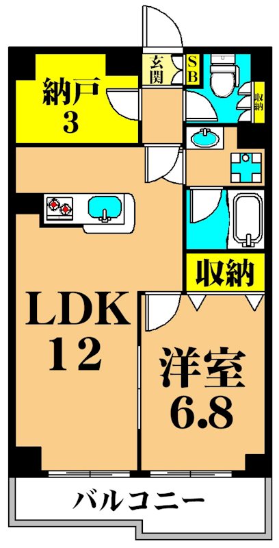 アミーゴ南馬込 205号室 間取り