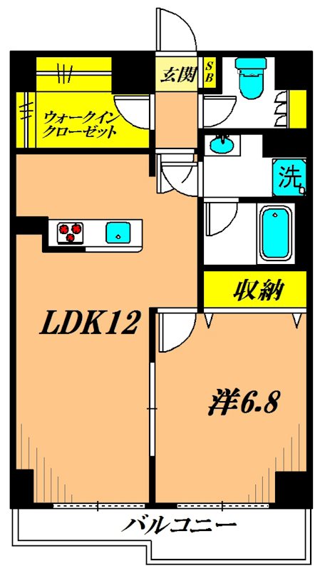 アミーゴ南馬込 205号室 間取り