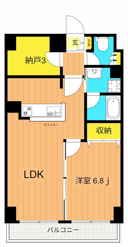 アミーゴ南馬込 205号室 間取り
