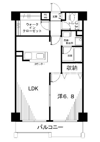 アミーゴ南馬込 205号室 間取り
