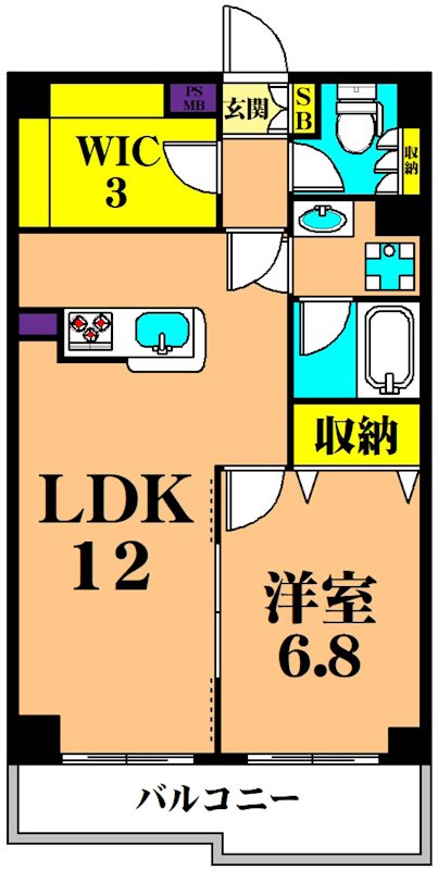 アミーゴ南馬込 205号室 間取り