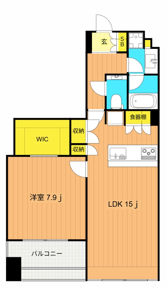 サンクタス武蔵小山 702号室 間取り