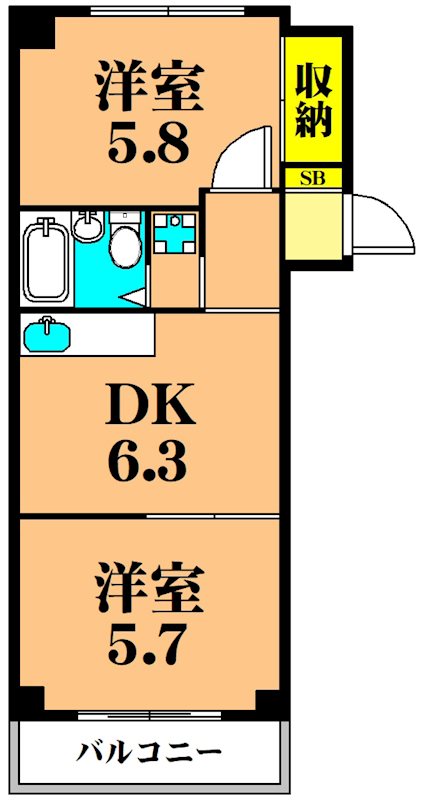 仙台坂アルカディア 607号室 間取り