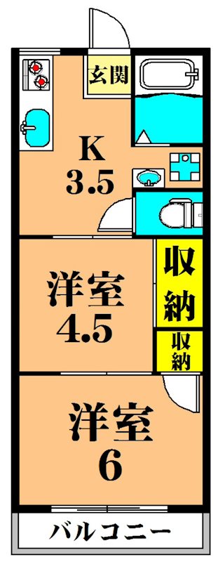 NKサンパレス 203号室 間取り