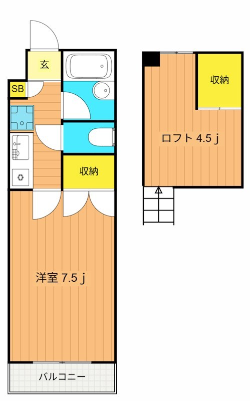 西山ハイツ 208号室 間取り