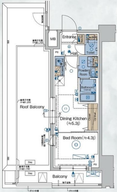 ガリシアレジデンス品川パークサイド 701号室 間取り