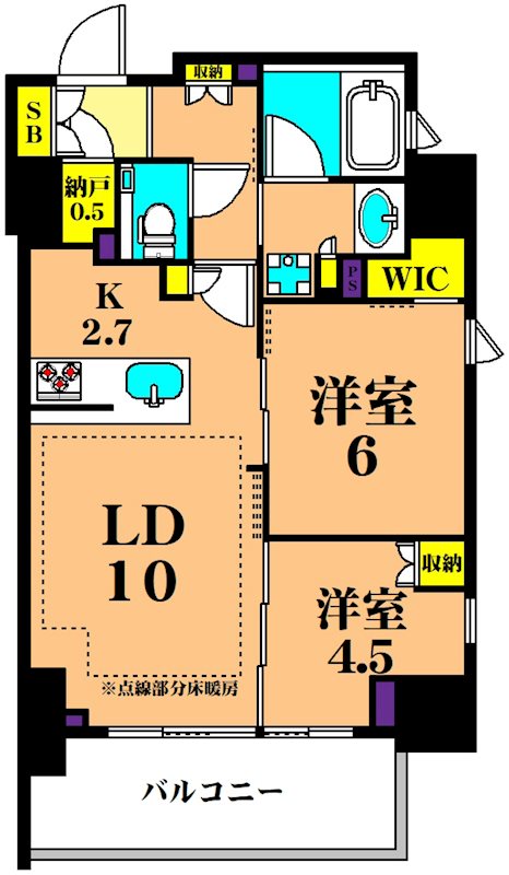 ディームス大井町  404号室 間取り