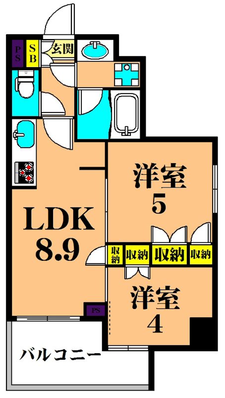レジディア南品川Ⅱ 207号室 間取り