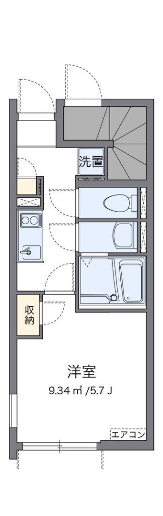 クレイノ５＆５　Ⅱ 102号室 間取り