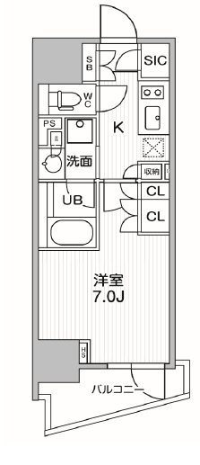 シーズンフラッツ大井町 602号室 間取り