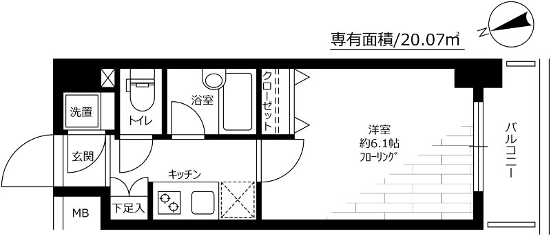 パレステュディオDimt大森 606号室 間取り