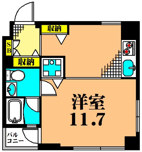 プライザ・イースト 401号室 間取り