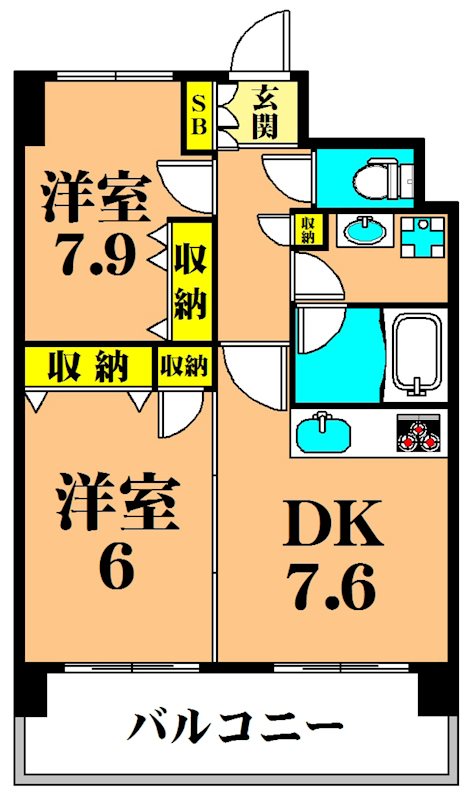 コンフォリア東品川 706号室 間取り