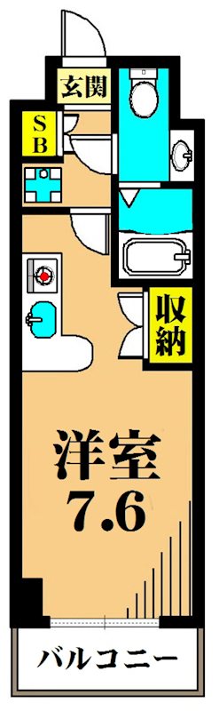 カーサ大井町 6F号室 間取り