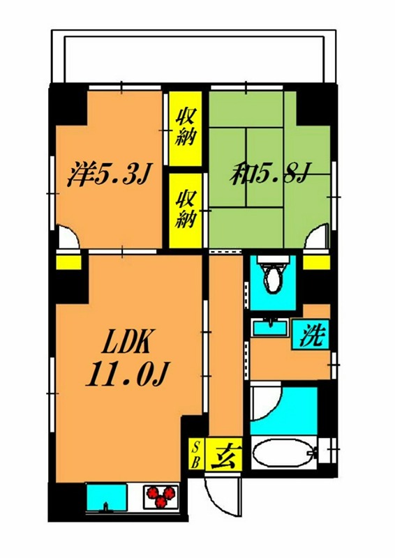 グリーンガーデン山王 201号室 間取り
