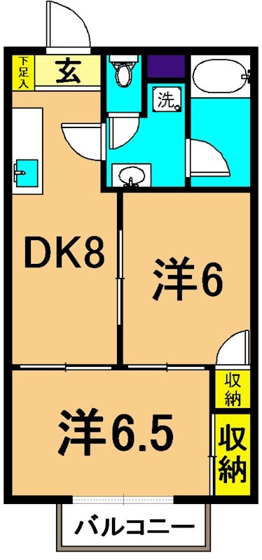 大井山中マンション 103号室 間取り