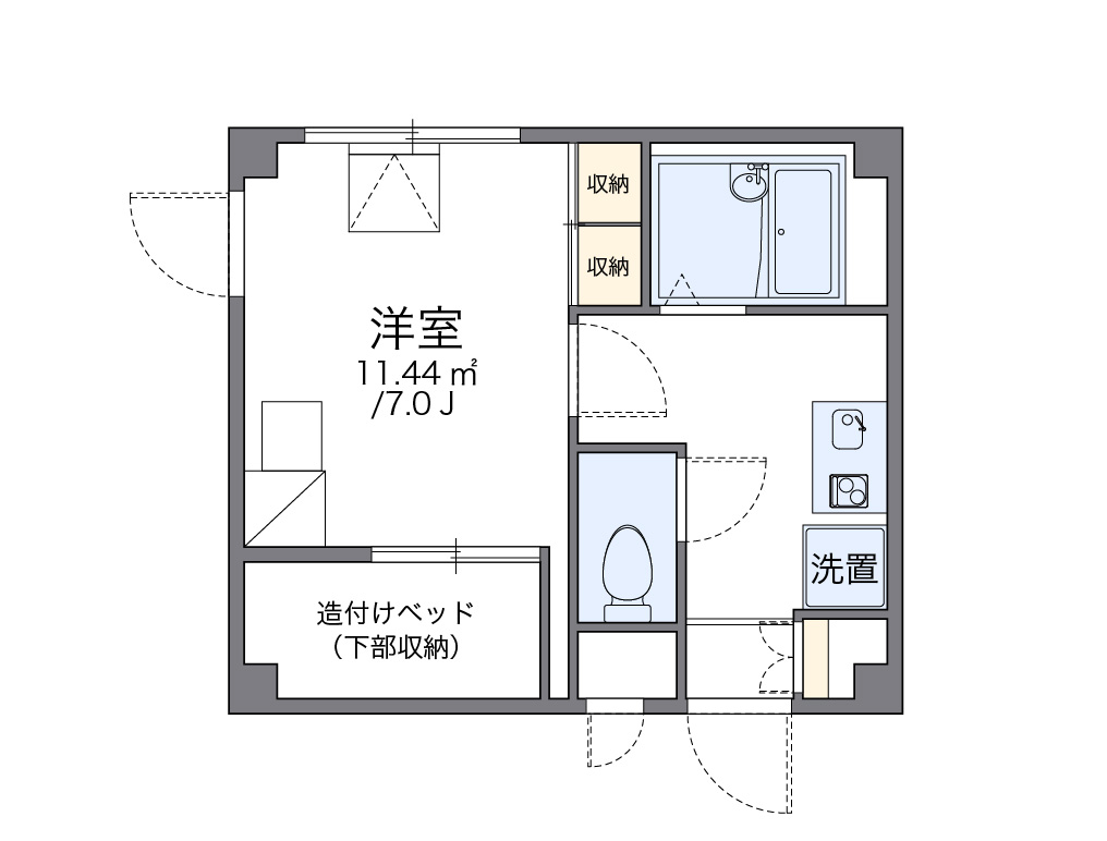 レオパレス東大井 201号室 間取り