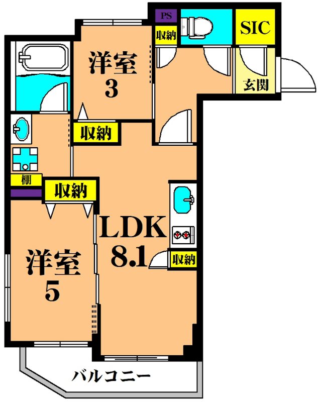 アリュール武蔵小山 201号室 間取り