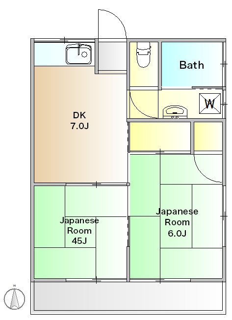 中島ハイツ 202号室 間取り