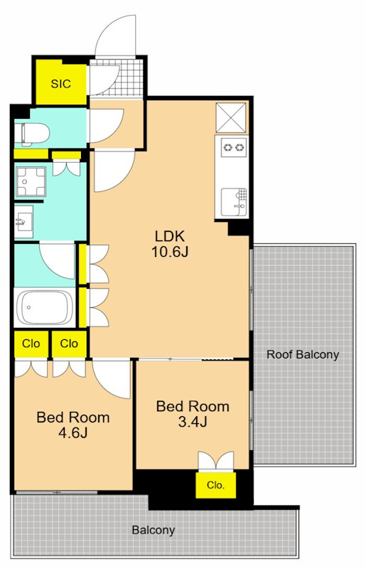 J.GRAN　Court　品川西大井EAST 414号室 間取り