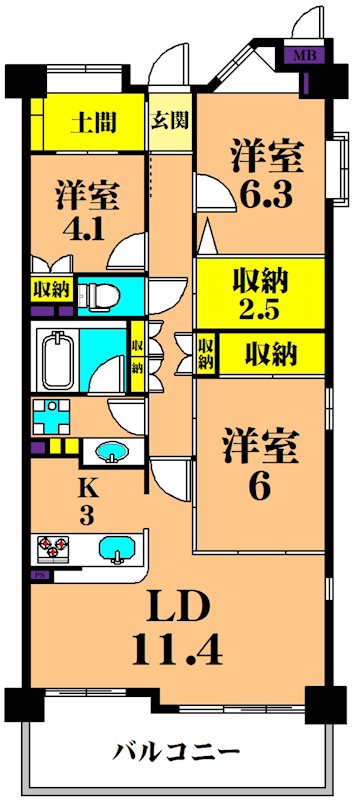 クラシアム大井町 108号室 間取り