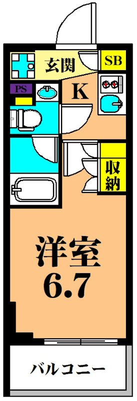 パークキューブ大井町レジデンス  1108号室 間取り