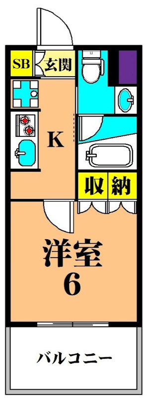 アジールコート東大井 413号室 間取り