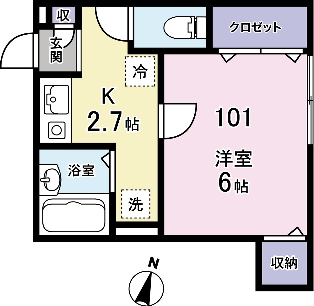 カーサフェリーチェ（平和島） 101号室 間取り