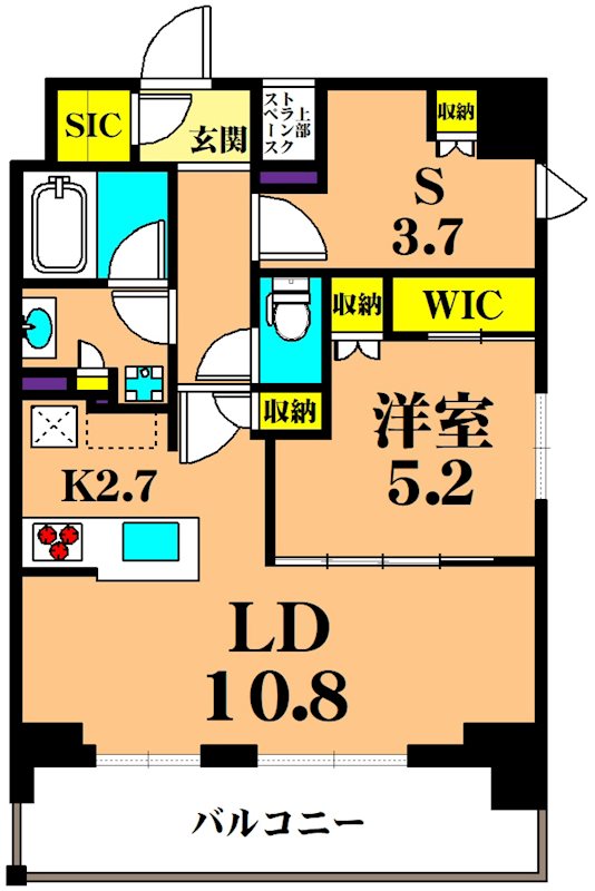 フレンシア蒲田 907号室 間取り