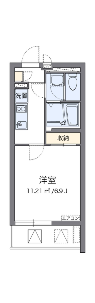 クレイノＹＡＭＡＳＨＩＴＡ 203号室 間取り